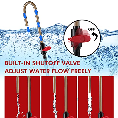 Dreyoo Aquarium Fish Tank Hook Water Changer, with Flow Switch, Quickly and Efficiently Helps Fill Your Water, Aquarium Va...