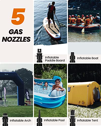 OutdoorMaster 20PSI High Pressure SUP Air Pump, The Cachalot 2 Mini Paddle Board Pump, Intelligent Dual Stage Inflation & ...