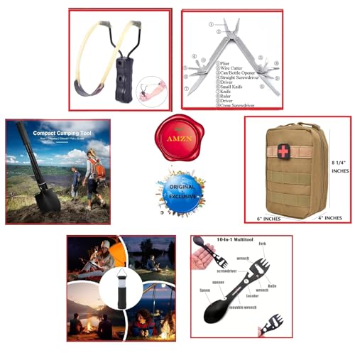 29-in-1 Outdoor Survival Gear Kit with Heavy-Duty Storage Bag, First Aid & Fire Starter – Emergency Tools for Camping Hik...