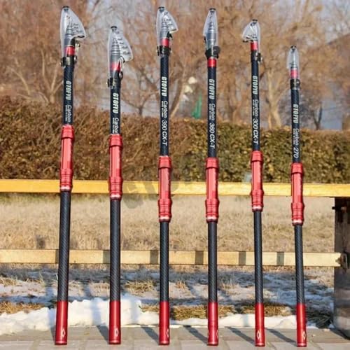 GTOFYU Telescopic Fishing Rod, Carbon Fiber Travel Surf Rod, Spinning Power Lure 2-9Oz, 20-50LB，Medium-Heavy Throwing Surf...