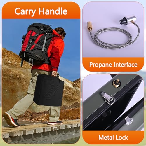 Julymoda 2 Burner Propane Camping Stove with Grill and Carrying Bag, Portable Folding Camp Stove with 17,000 BTU Adjustabl...