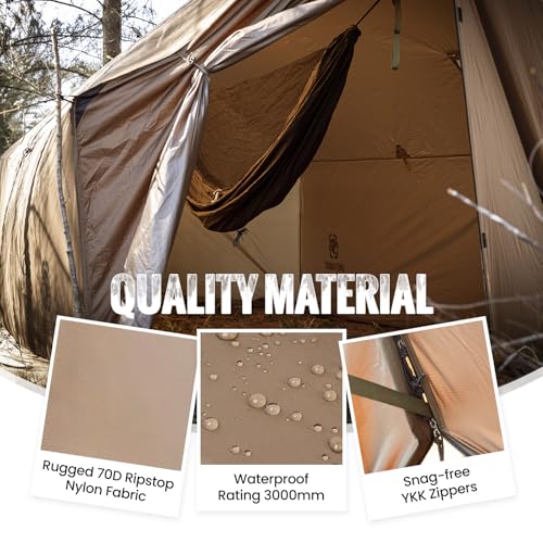 OneTigris TEGIMEN Hammock Hot Tent with Stove Jack - Spacious, Versatile Wall Tent with Snow Skirt - 3000mm Waterproof