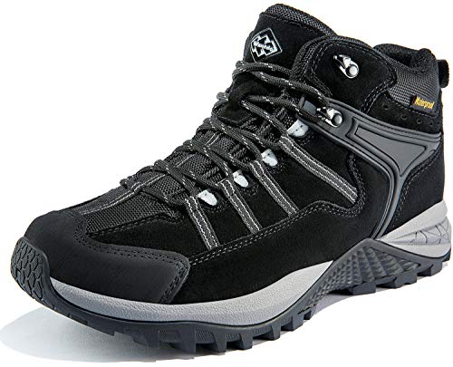 wantdo Men's Winter Waterproof Ankle-High Hiking Boots Lightweight Non-Slip Outdoor Shoes