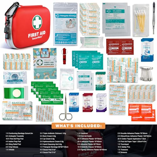 SuccorWare 150 Pieces Mini First Aid Kit - Small Medical Kit with Hard Shell - Emergency First Aid Kit for Car, Travel, Ho...