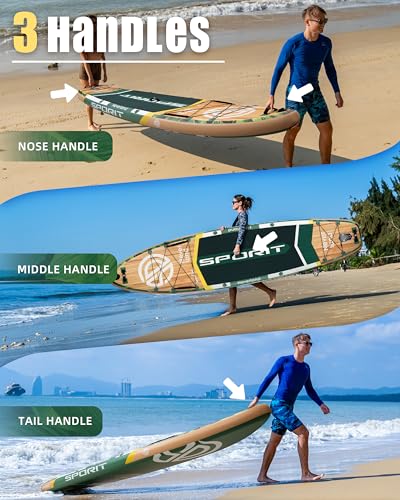 SPORIT 11'6×35" Super Wide Inflatable Stand Up Paddle Board, Ultra Stable SUP Board for Adults, 450lb Capacity with Should...