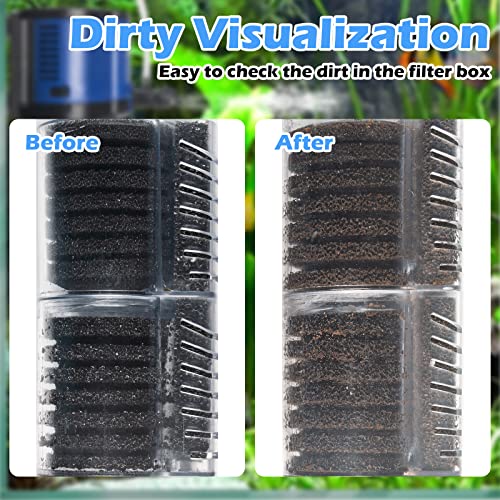 TARARIUM Fish Tank Filter Powerful 400GPH for 75-200 Gallon Large Aquarium Small Pond Fountain, Wave-Maker Submersible Wat...