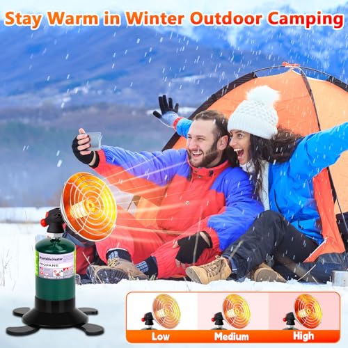 Portable Propane Heater for Camping, Outdoor Gas Space Patio Garage Heater, High Heat Output Big Heaters Foldable Tank Hol...