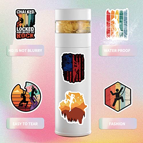 60 PCS Climbing Stickers,Outdoor Extreme Sports Rock Climbing Stickers for Water Bottles, Laptops, Suitcases,Skateboards,C...
