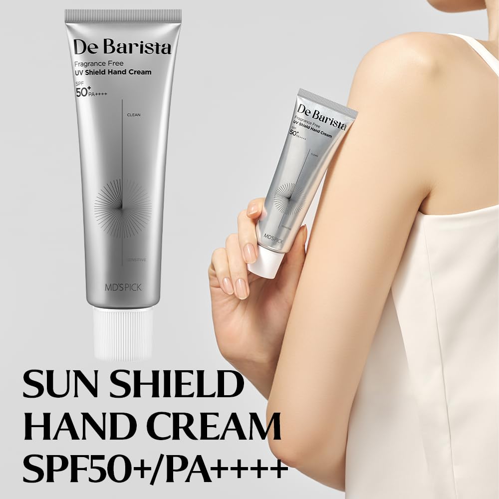 MD'S PICK De Barista Sun Shield Hand Cream SPF50+/PA++++ 50g – UV Protect,Fragrance-Free, Vegan, and Lightweight Hand Moisturizer