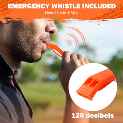 Emergency Survival Tent Life Shelter - 2 Person Mylar Emergency Shelter Tube Tent with Emergency Whistle & Paracord, All-W...