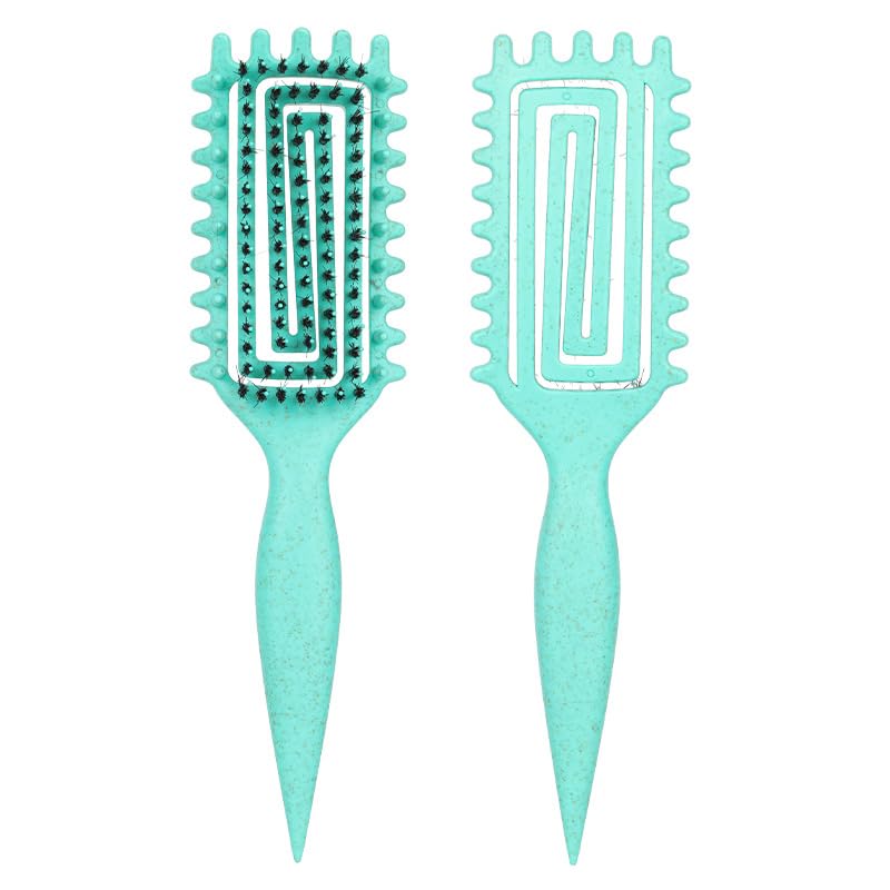 Curl Defining Brush, Curl Brush For Curly Hair, Curly Hair Brush for Combing and Shaping Curls, Vented Curl Hair Brush (Green)