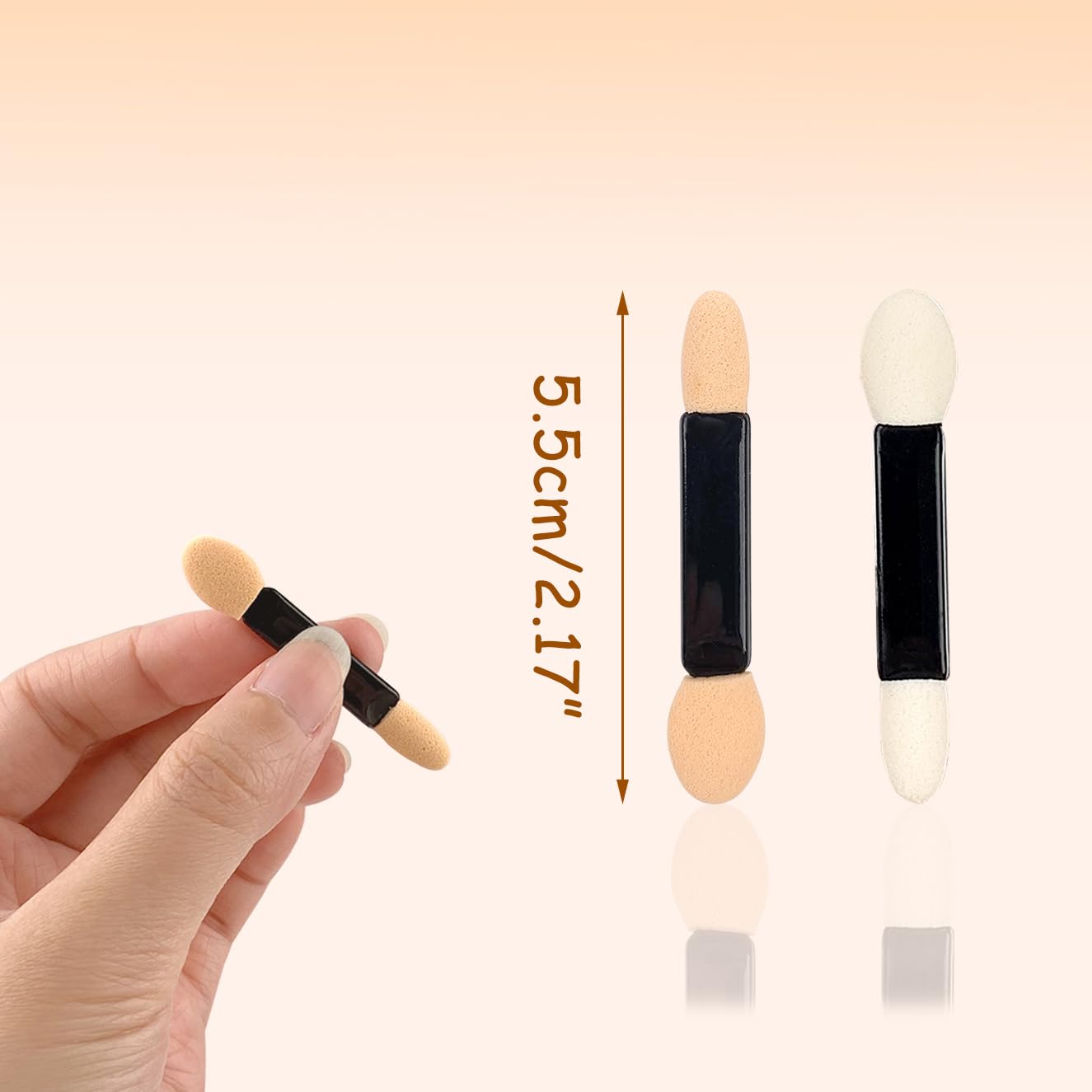 120PCS Eyeshadow Applicators with Organizer, Disposable Eyeshadow Sponge Brush Double-Sided, Multi-Purpose Makeup Tool
