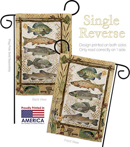 Fishing Adventures Garden Flag Set Wall Hanger Sports Outdoor Camping Fish Dock Lure Entertainment Activity Physical Small...