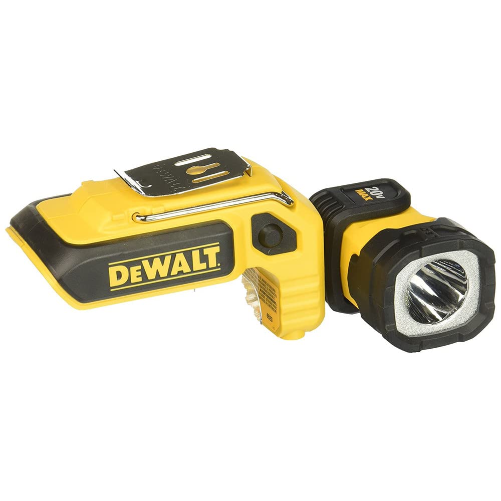 DEWALT 20V MAX LED Work Light Rechargeable, LED Flashlight, Magnetic Flashlight, Freestanding and Clip-On Light, 360 degree pivoting Head, Tool Only (DCL044)