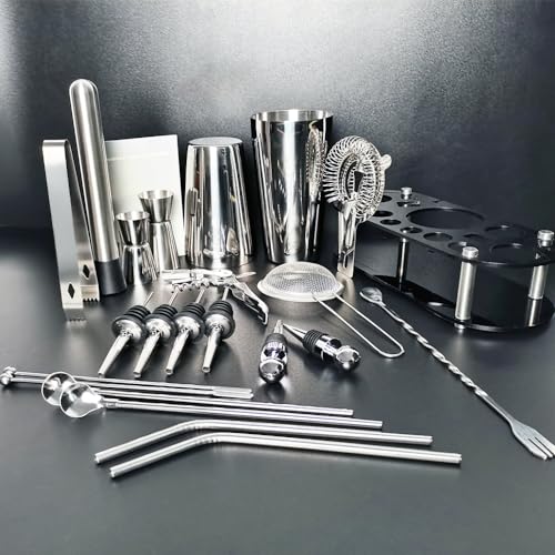 22-Piece Cocktail Shaker Set, 25/20oz Bartender Kit, Bartending Stainless Steel Bar Tools Sets for Drink Mixing, Boston Co...