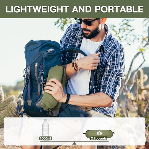 Night Cat Backpacking Chair Ultralight with Folding Camping Table Low Back Camping Chairs Foldable Portable Compact Suppor...