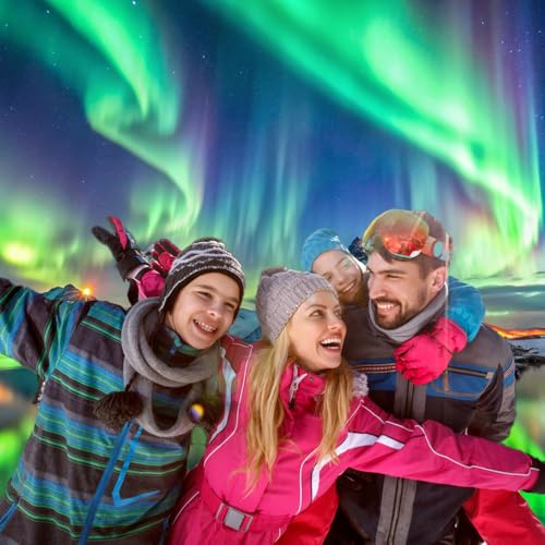10x8ft Northern Lights Backdrop, Aurora Snow Mountain and Lake Background for Children & Adults Party Decorations Vacation...