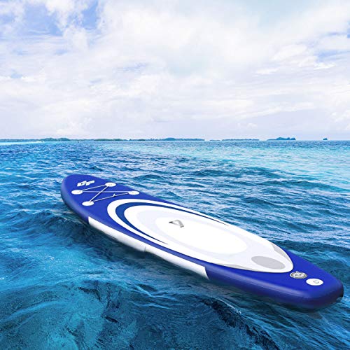 GOFLAME 11' Inflatable Stand up Paddle Board Adjustable Paddle, Leash, Pump and Backpack,Surfboard SUP Board with Pump Rep...