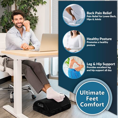 ComfiLife Foot Rest for Under Desk at Work – Adjustable Height Memory Foam Foot Stool for Under Desk, Office Chair & Gamin...