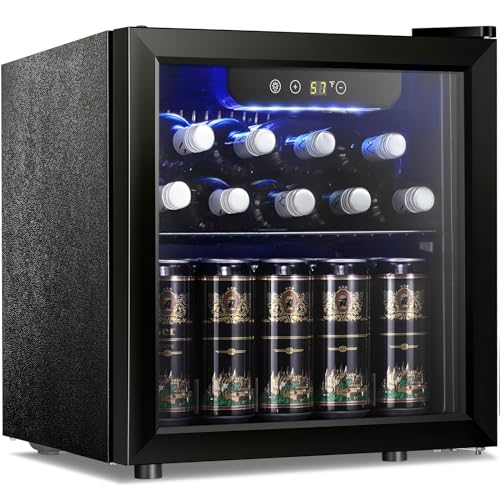 Antarctic Star 12 Bottle 48 Can Beverage Refrigerator Cooler - Mini Fridge Glass Door for Beer Soda Drinks or Wine,Freesta...