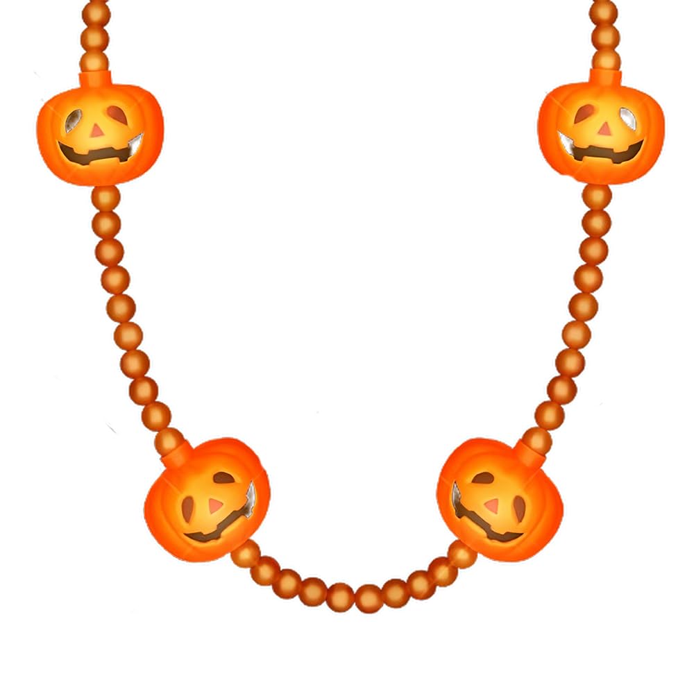 blinkee LED Beads and Pumpkins Necklace LED LED Halloween Costume for Trick or Treating and Night Time Safely