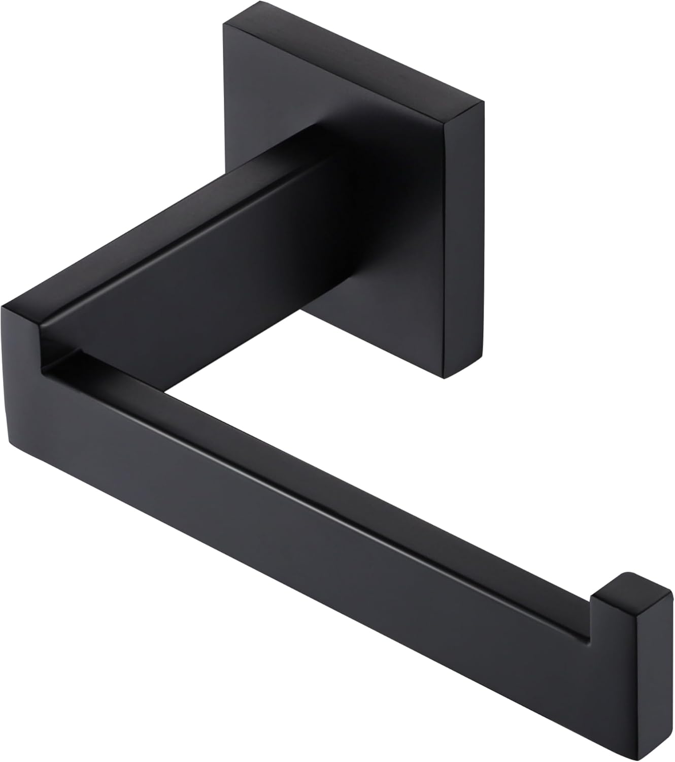 LANC Black Toilet Paper Holder, Bathroom Toilet Paper Roll Holder Wall Mounted for Washroom Kitchen Matte Black TP Tissue Holder Dispenser and Hangers Rustproof 304 Stainless Steel Right, A8807MB
