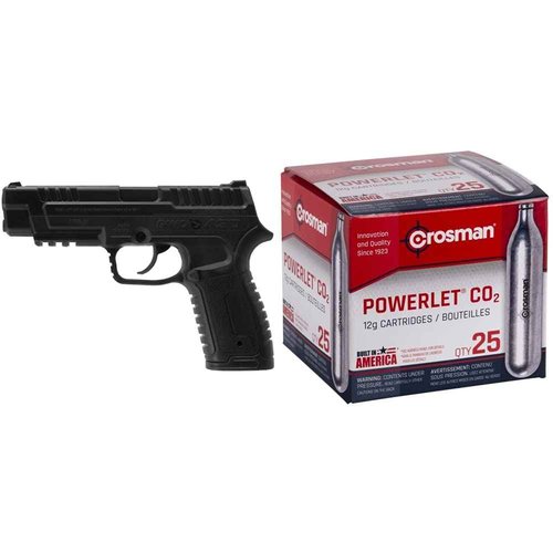 Gamo P-430 Pellet/BB CO2 Pistol .177 Cal. & Crosman 12-Gram CO2 Powerlet Cartridges for Use with Air Rifles and Air Pistols, 25 count