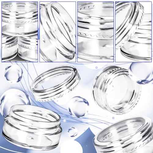 MotBach 100 Pcs 5g Empty Plastic Containers with Clear Lids,Mini Makeup Sample Containers, Small Sample Pot Jars Round Cosmetic Jars with Mini Spatulas for Liquid Sample Powder Creams Lotions