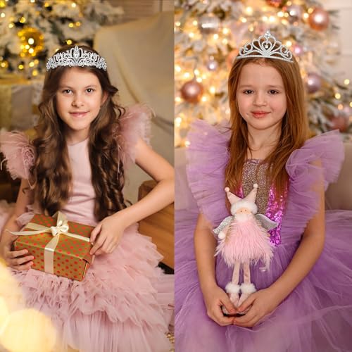 Exacoo 2 Pack Rhinestone Tiaras and Crowns for Women Girls Heart Shaped Crystal Tiara Headband Elegant Princess Silver Cro...