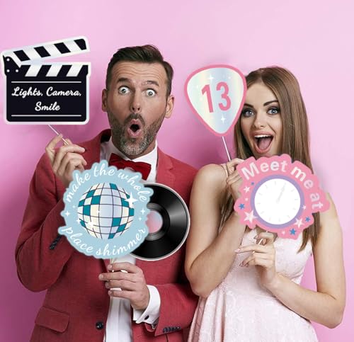31pcs ERAS Party Photo Booth Props, Signs for Era Backdrop and Selfie Station, Bachelorette Backdrop, Concert Birthday Par...