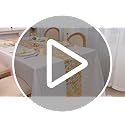 Snowkingdom 2 Pieces Gold Table Runner, Sequin Glitter Foil Metallic Thin Mesh Runner Roll 11"x108", Gold Table Decoration...