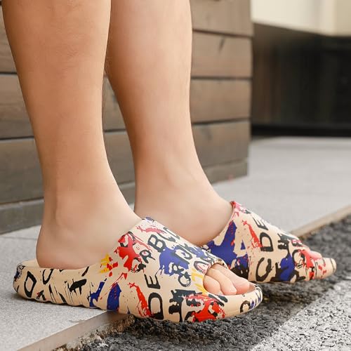 Cloud Slides for Women and Men, Comfort Platform Lightweight Slippers Slides, Unisex Foam Shower House Slippers, Summer Op...