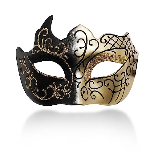 Ralleyfun Masquerade Mask for Men Couple Venetian Mask for Halloween Mardi Gras Costume Party Prom Ball