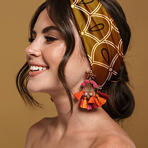 Karma Headband for Women - Wide - Fabric Headband and Stretchy Hair Scarf - Watercolor Floral