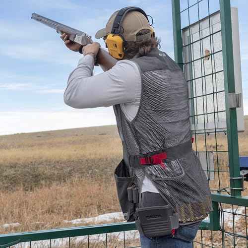 Allen Company Men's Competitor Shooting Vest ? Mesh Vest with Moveable Shoulder Pad, Deep Pockets & Side Straps