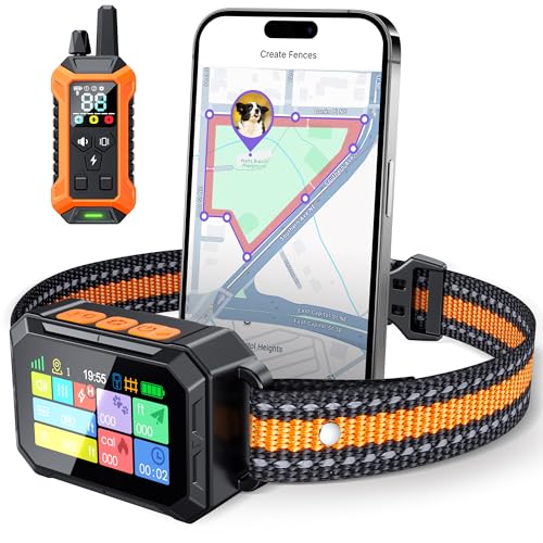 Meowant GPS Wireless Dog Fence &Training Collar with Remote, Free App, 82ft to 7000ft Electric Fence, Waterproof LCD Colla...