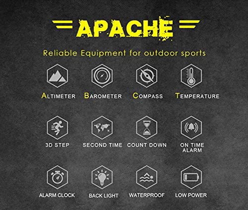 North Edge Apache Tactical Sports Watches for Men , Outdoor Survival Military Compass Rock Solid Digital Watches with Dura...