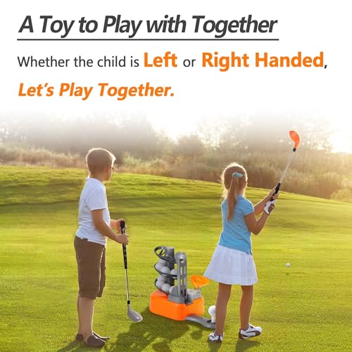 iPlay, iLearn Kids Golf Toys Set W/Left & Right Club Head, Boys Outdoor Sport Toy Age 3-5, Toddler Indoor Golf Ball Game, ...