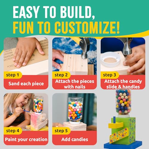 SparkJump DIY Wood Building Kits, STEM Woodworking Kit for Kids, Creative Fun Craft Projects, Great Gift for Boys & Girls...
