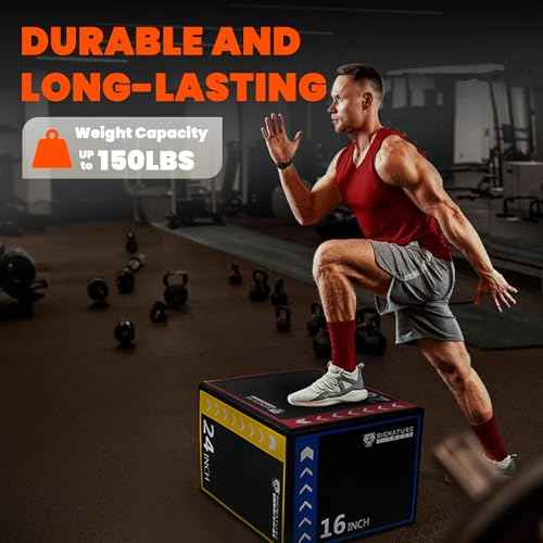 Fitvids Foam Plyo Jumping Exercise Box, 16¡±x20¡±x24¡± plyometric jump box for Home Gym Workout, High Density Foam Core and Non-Slip Surface, Suitable for Box Jumps, Step-Up, Box Squat, Fitness Training