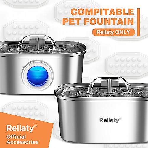 Rellaty Official Cat Water Fountain Filters Replacement & Pre-Filter Sponges for 3.2L/108oz Automatic Pet Fountain Dog Wat...