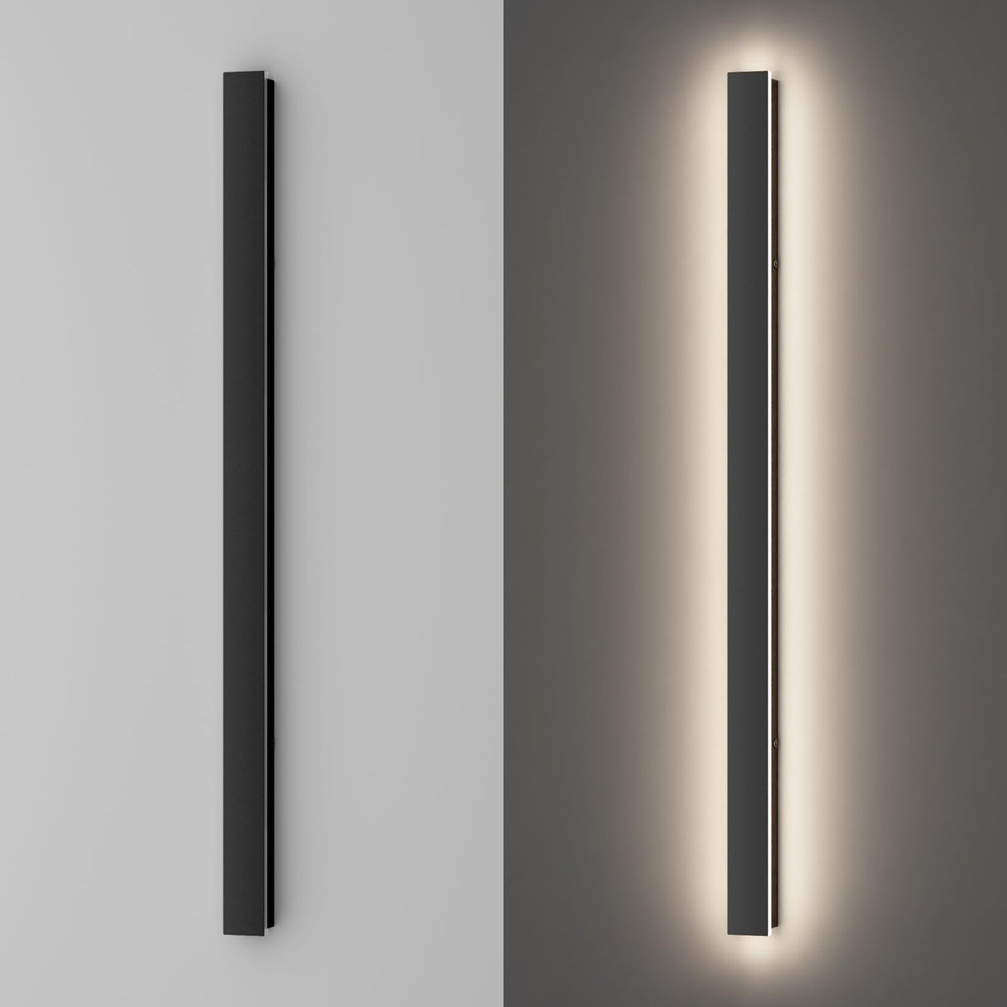 lundwa 40inch Long Outdoor LED Wall Light 4000K Natural Light 30W Black Porch Light Acrylic Waterproof IP65 Exterior Wall Light Fixture for House Patio Porch Courtyard