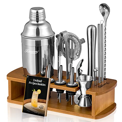 KITESSENSU Cocktail Shaker Set Bartender Kit with Stand | Bar Set Drink Mixer Set with All Essential Accessory Tools: Mart...