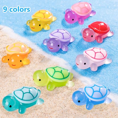 Mini Resin Turtles Figures to Hide, 72 PCS Tiny Resin Animal Figurines Little Small Plastic Turtles Miniature Festival Rav...