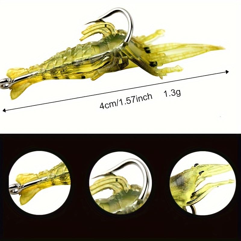 Fishing Lures,Soft Silicone Shrimp for bass Lures,Jigs Fishing Bait for Freshwater and Saltwater,Fishing Gifts
