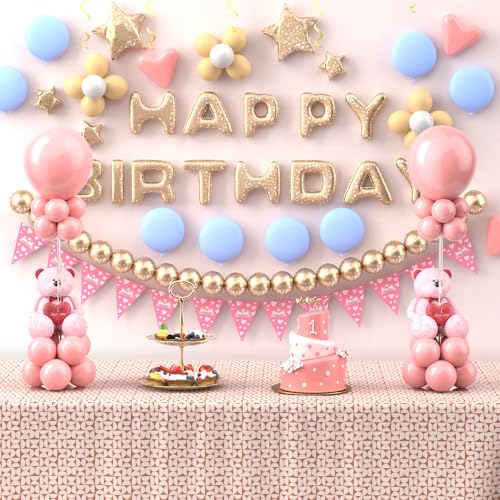 Toosci 10 Pack Balloons Stands for Tables, 23.6 Inch Acrylic Balloon Centerpiece Stands with Clear Base, Balloon Stick Hol...