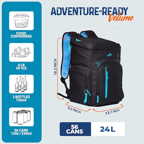 Cooler Backpack Insulated Waterproof 22 Hours Cold, Backpack Coolers Insulated Leak Proof Holds 56cans, Lightweight & Port...