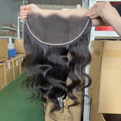 13x6 Skinlike Real HD Lace Frontal 0.1mm Invisible Lace 100% Virgin Human Hair Body Wave Lace Frontal Pre Plucked Natural Hairline (12 Inch)