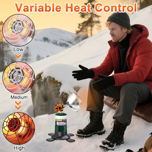 Propane heater, 2000℉ Portable Propane Heater with Foldable Gas Cylinder Stand for Camping, Tent, Hiking, Ice Fishing, and...