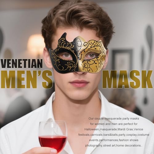 Masquerade Masks for Women Men Couple Venetian Halloween Mask for Carnival Costume Party Prom Ball